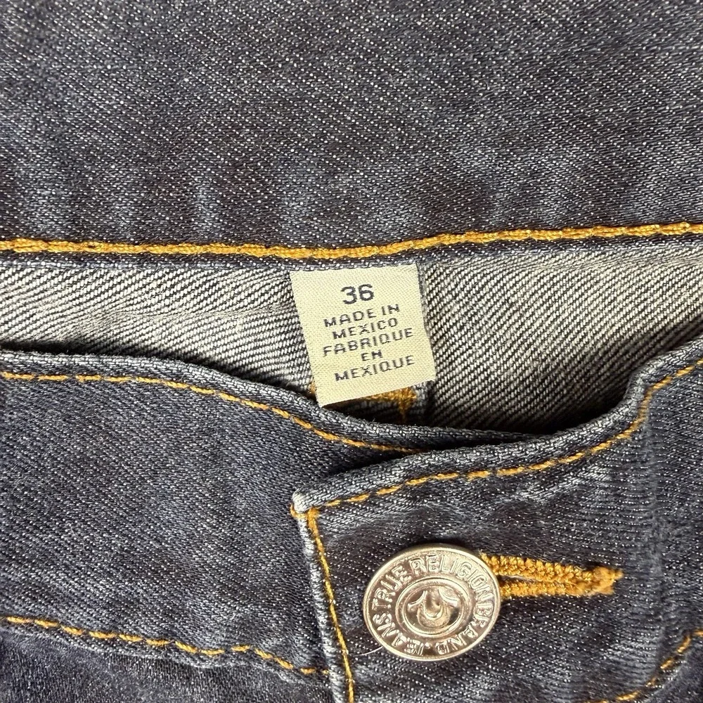 True Religion Men's Straight Blue Jeans 36x29 Pocket Flaps NWOT